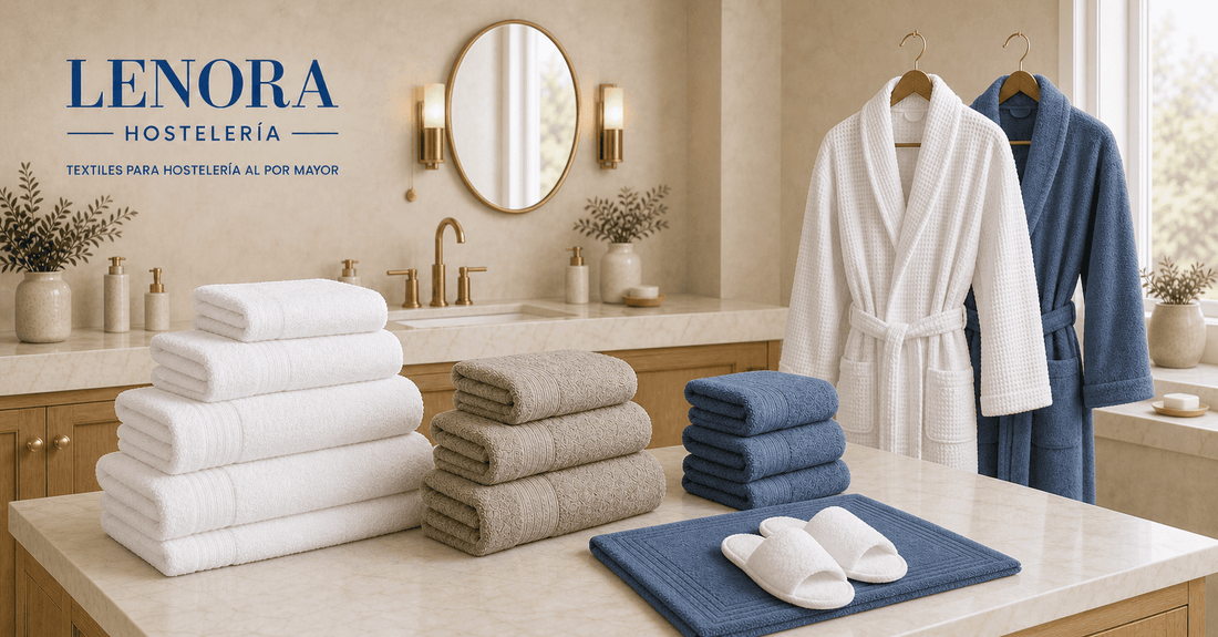 Textil para spa: toallas y albornoz blancos y en Colores con ambiente de bienestar