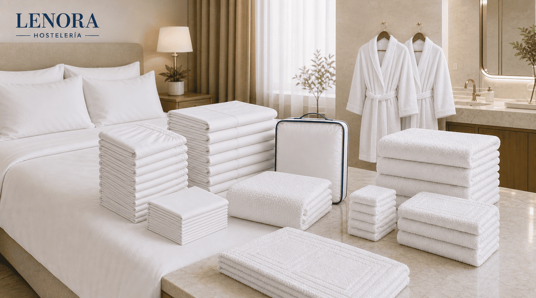 Textil completo para apartamento turístico: sábanas, toallas y mantelería