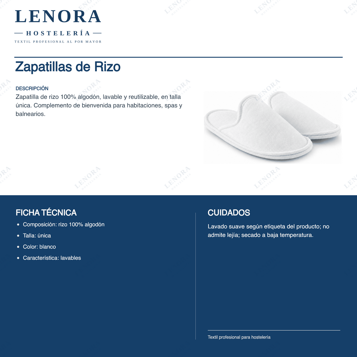 Ficha técnica de las zapatillas de rizo: composición, talla única y cuidados
