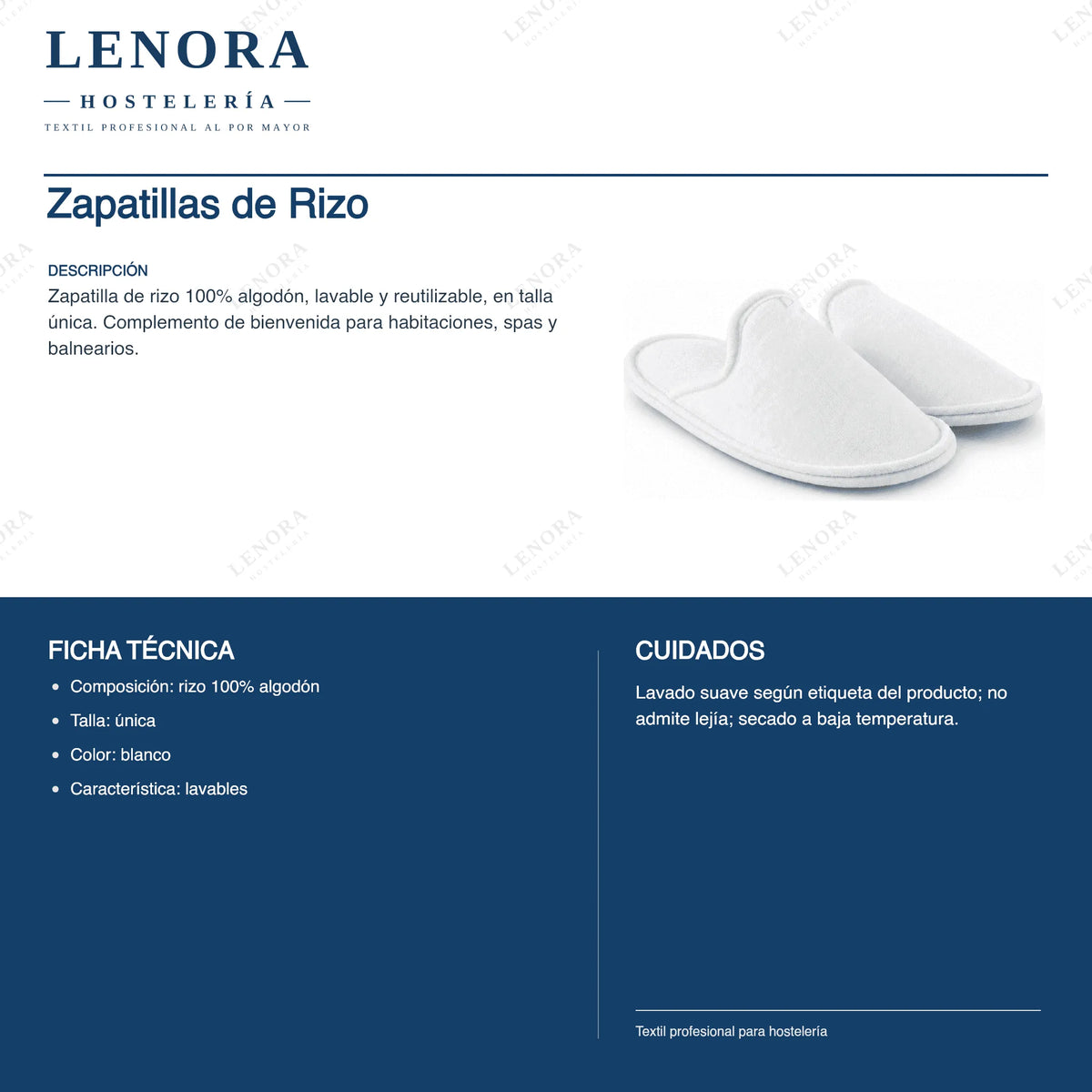 Ficha técnica de las zapatillas de rizo: composición, talla única y cuidados