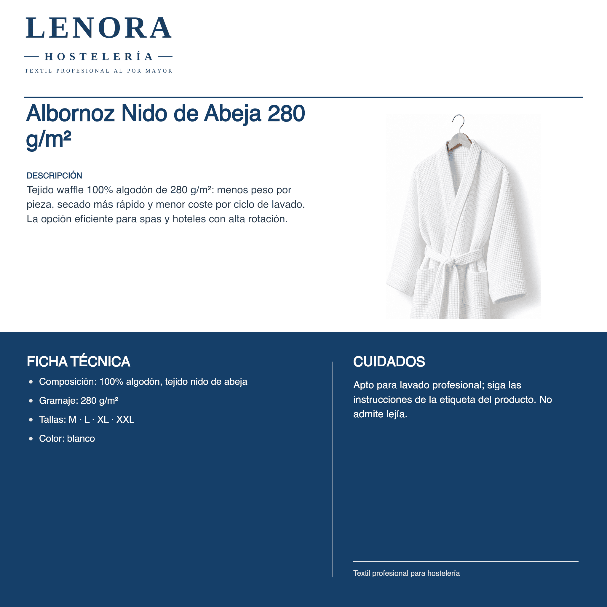 Albornoz Nido de Abeja 280 g/m²