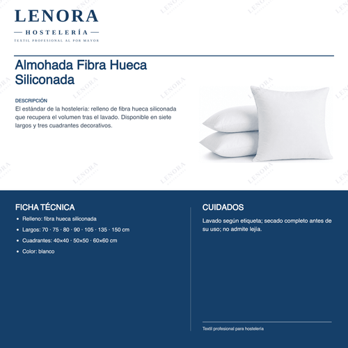 Ficha técnica de la almohada de fibra hueca siliconada: medidas y cuidados