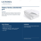 Ficha técnica del relleno nórdico 250/300/400 g/m²: gramajes y medidas