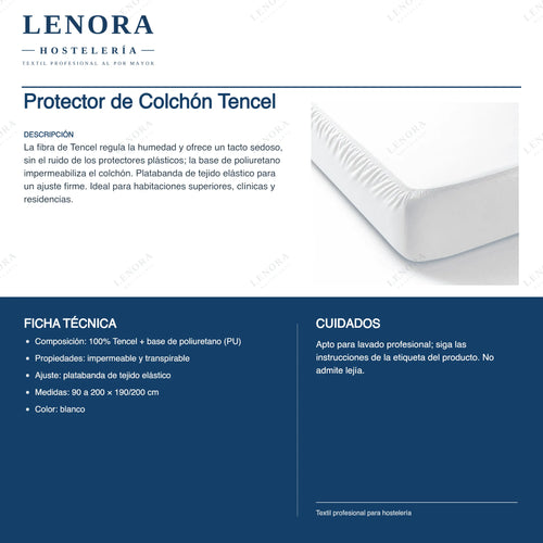 Ficha técnica del protector de colchón Tencel: composición, propiedades y medidas