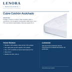 Ficha técnica del cubre colchón acolchado: composición, base impermeable y medidas