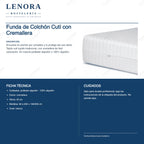Ficha técnica de la funda de colchón de cutí con cremallera: composición y alturas