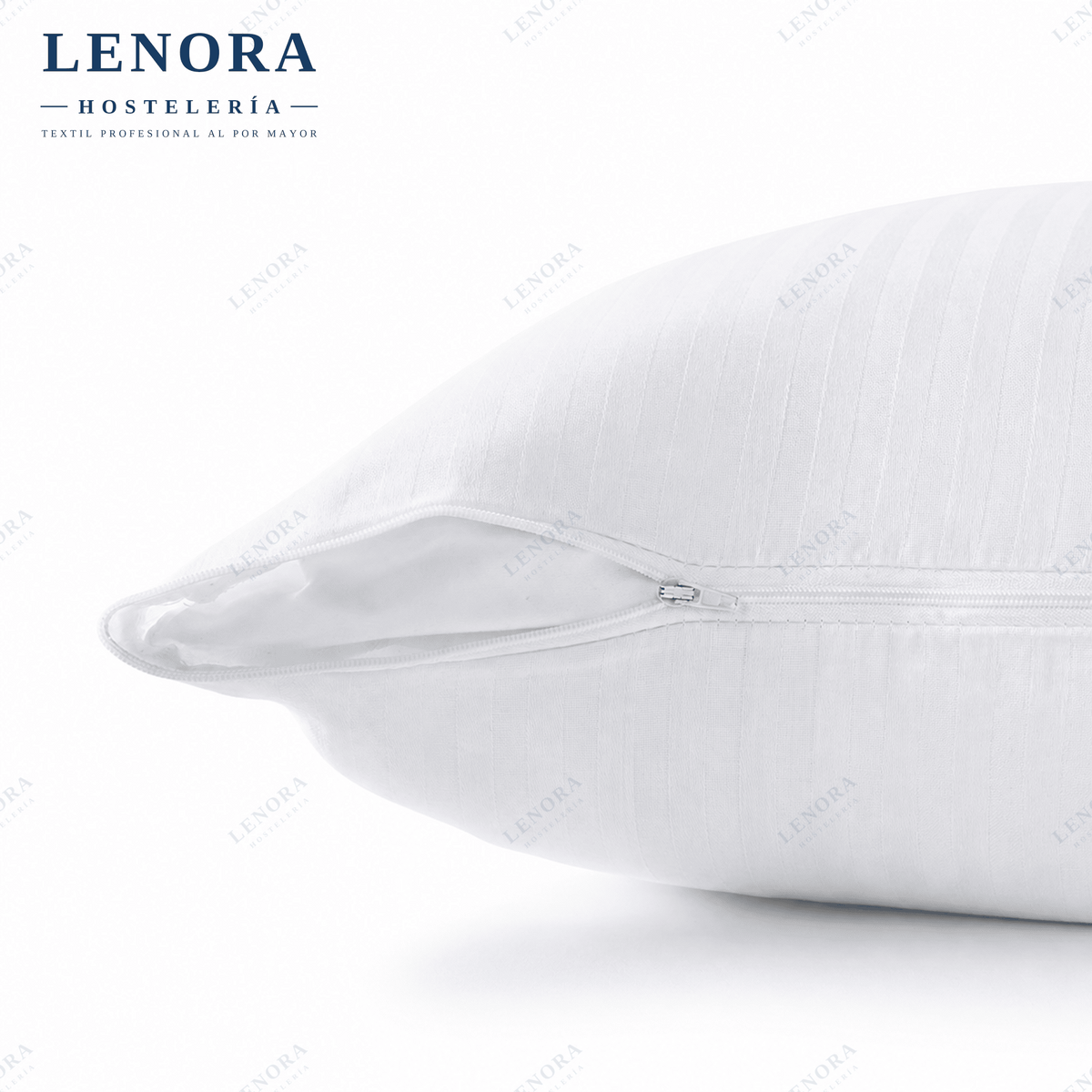 Funda de almohada de cutí blanca con cremallera lateral