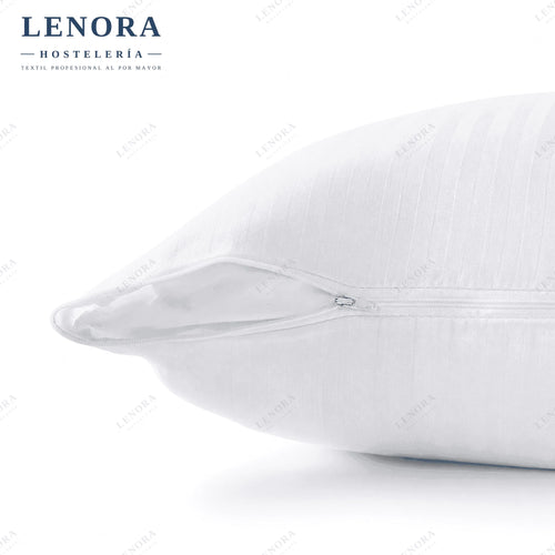 Funda de almohada de cutí blanca con cremallera lateral
