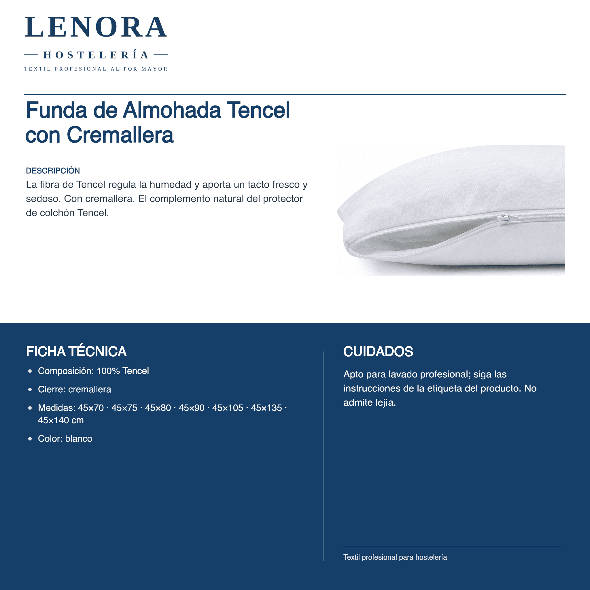 Funda de Almohada Tencel con Cremallera