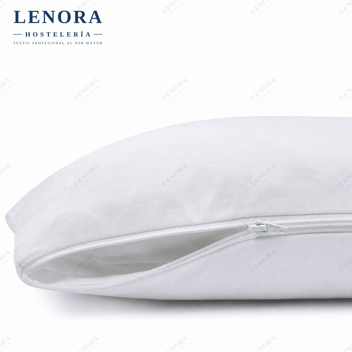 Funda de almohada Tencel blanca con cremallera lateral
