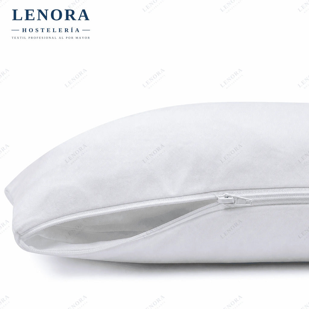 Funda de almohada Tencel blanca con cremallera lateral