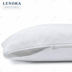 Funda de almohada Tencel blanca con cremallera lateral