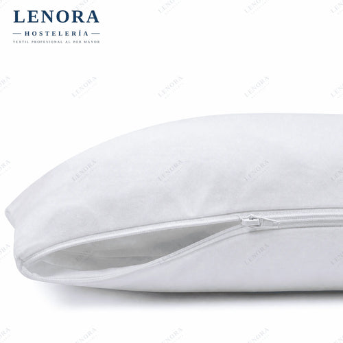 Funda de almohada Tencel blanca con cremallera lateral