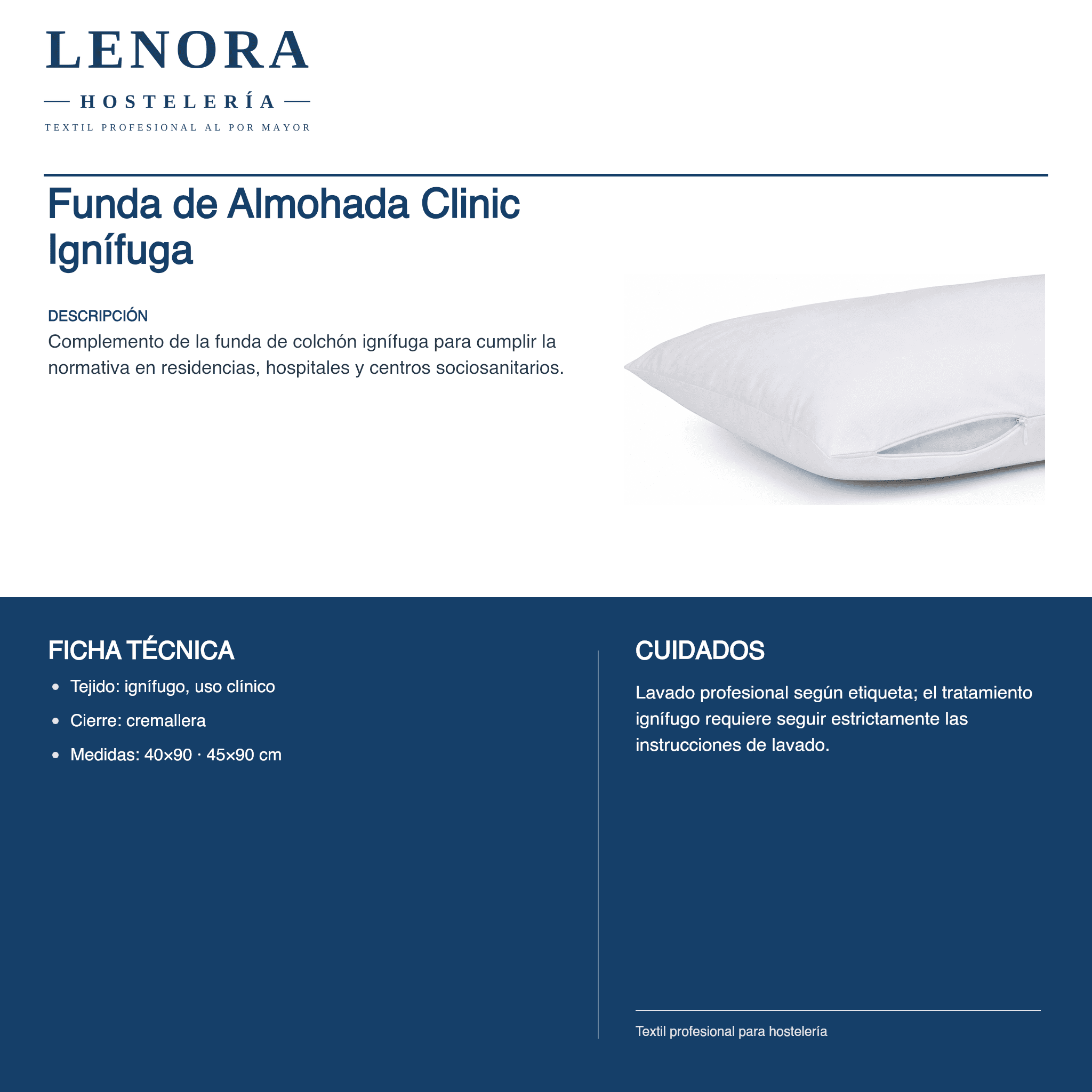 Funda de Almohada Clinic Ignífuga