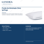 Ficha técnica de la funda de almohada Clinic ignífuga: tejido, cierre y medidas