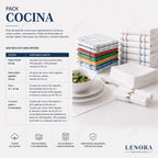 Contenido del Pack Cocina: paños de algodón y mezcla en varias opciones