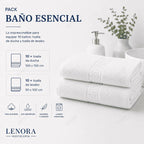 Pack Baño Esencial con toalla de ducha y de lavabo, 10 unidades de cada