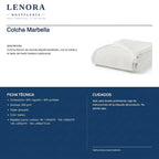 Ficha técnica de la colcha Marbella 60/40 algodón/poliéster: medidas y cuidados