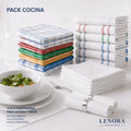Pack Cocina con paños profesionales de colores apilados