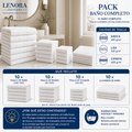 Pack Baño Completo con toallas y albornoz, indicando calidades y cantidades