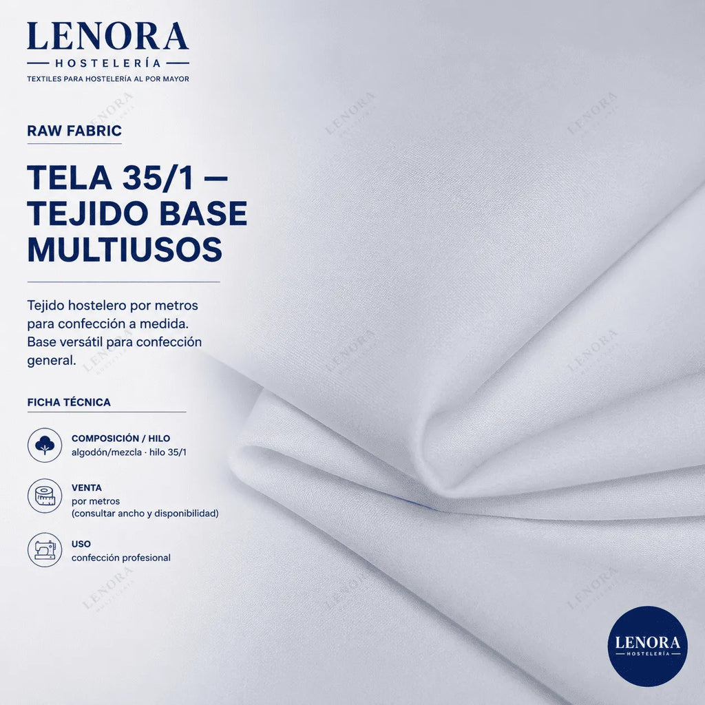 Ficha técnica de la tela 35/1, tejido base multiusos para confección