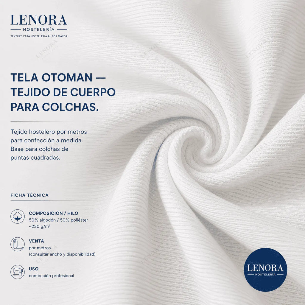 Ficha técnica de la tela Otomán, tejido de cuerpo para colchas