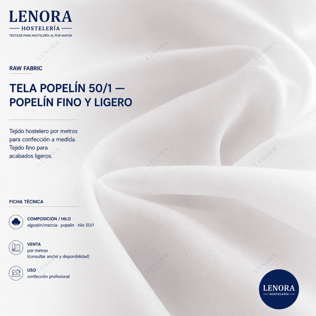 Ficha técnica de la tela popelín 50/1, popelín fino y ligero