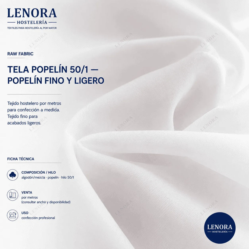 Ficha técnica de la tela popelín 50/1, popelín fino y ligero