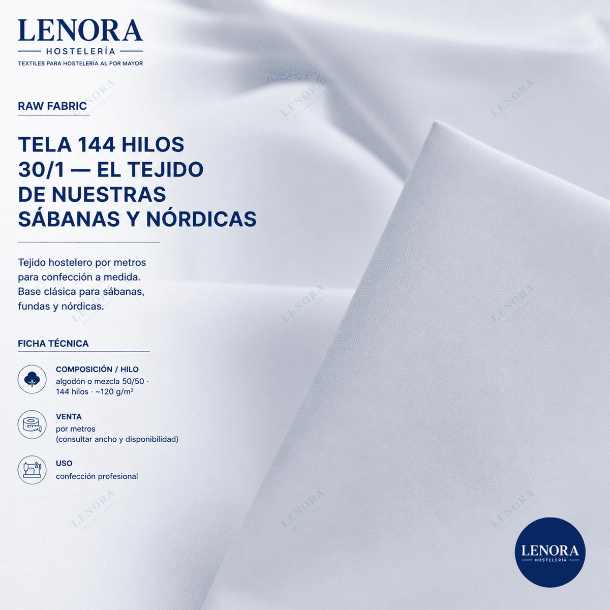 Ficha técnica de la tela 144 hilos 30/1, el tejido base de sábanas y nórdicas