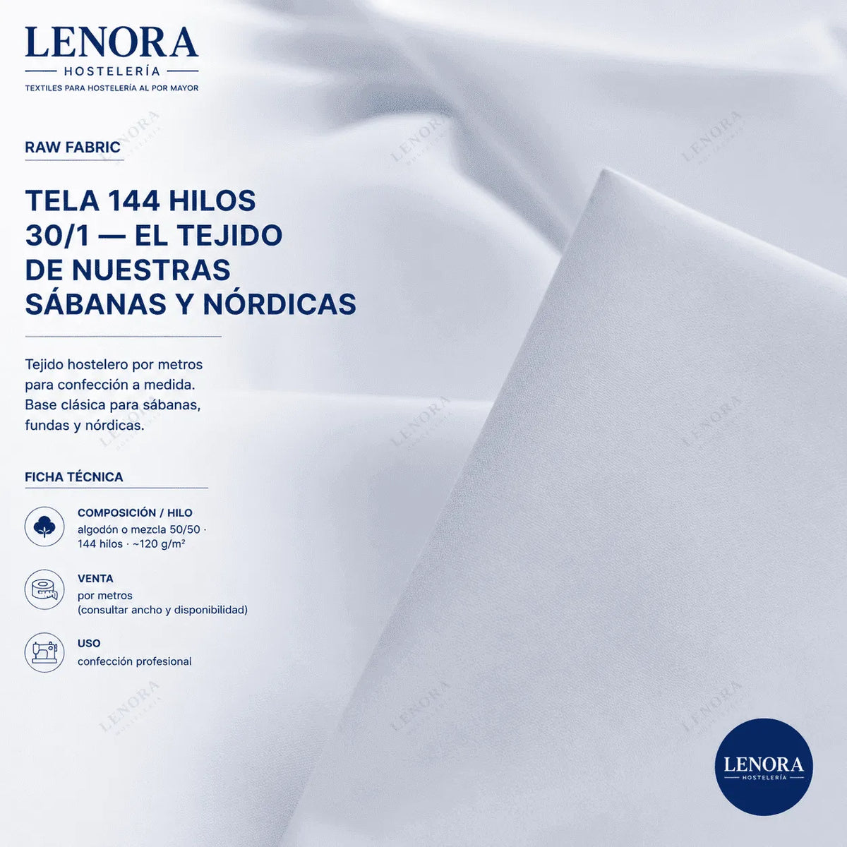 Ficha técnica de la tela 144 hilos 30/1, el tejido base de sábanas y nórdicas