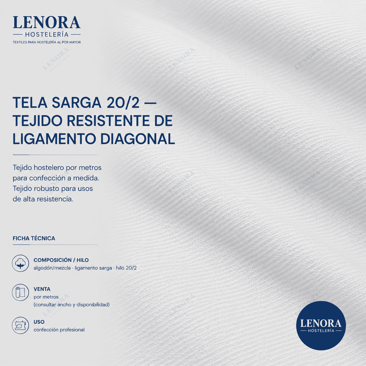 Ficha técnica de la tela sarga 20/2, tejido resistente de ligamento diagonal