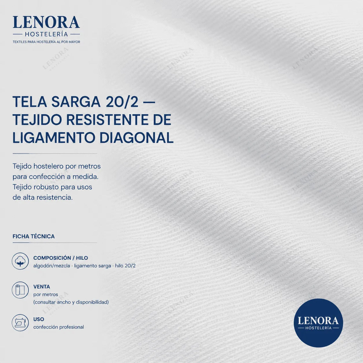 Ficha técnica de la tela sarga 20/2, tejido resistente de ligamento diagonal