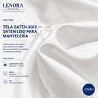 Ficha técnica de la tela satén 30/2, satén liso para mantelería