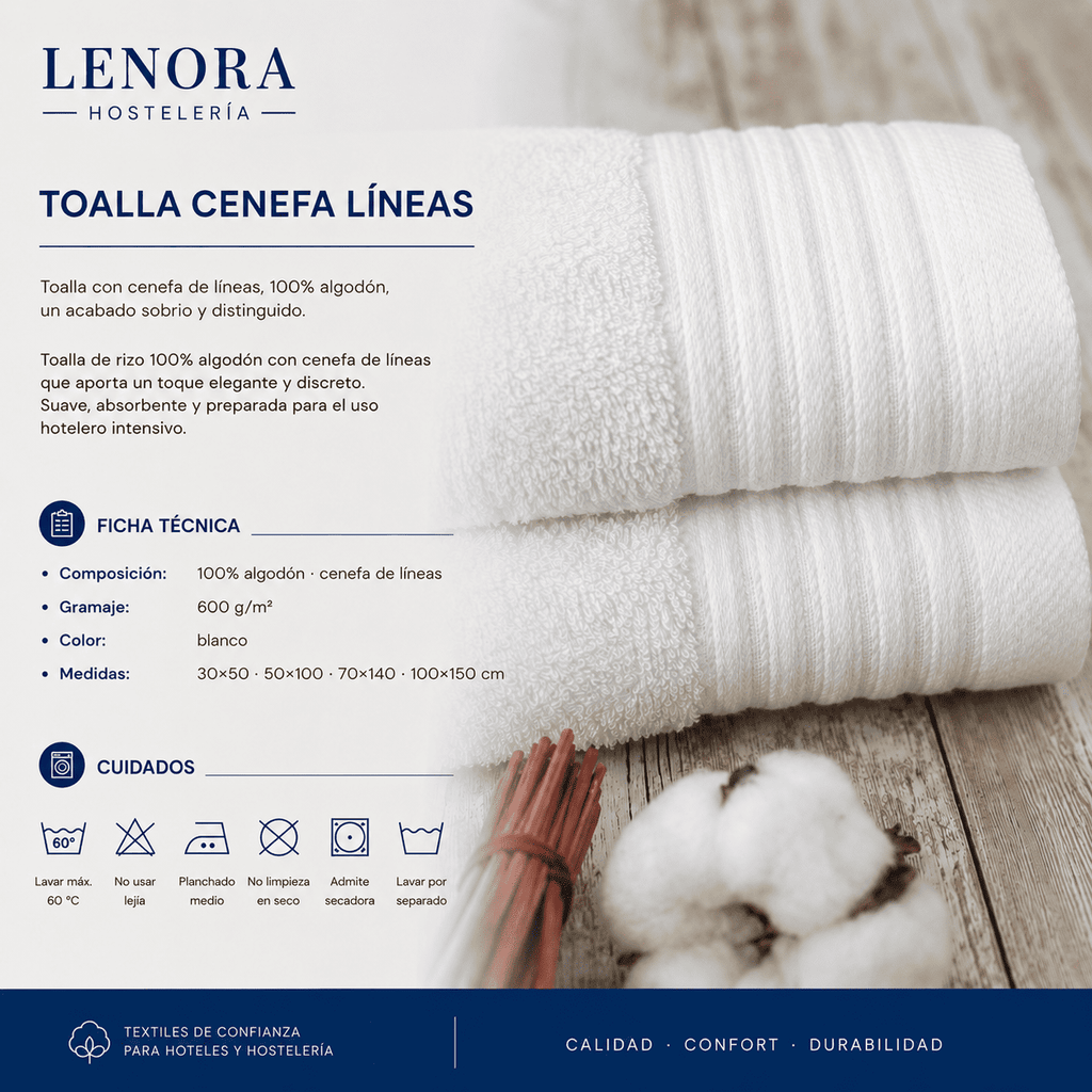 Toalla Cenefa Líneas 600 g/m²