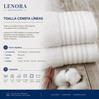 Ficha técnica de la toalla cenefa líneas 600 g/m² en rizo americano
