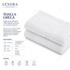 Ficha técnica de la toalla greca 450 g/m² con cenefa en Jacquard