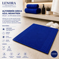 Ficha técnica del alfombrín de greca azul Idanthren 650 g/m² en algodón peinado
