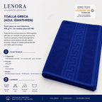 Ficha técnica de la toalla greca azul Idanthren 450 g/m² con certificación OEKO-TEX