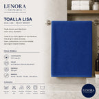 Ficha técnica de la toalla lisa azul Idanthren 520 g/m² en algodón peinado