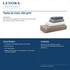 Ficha técnica de la toalla de color 450 g/m² en algodón peinado