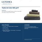 Ficha técnica de la toalla de color 600 g/m² en rizo americano