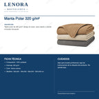 Ficha técnica de la manta polar 320 g/m²: composición, colores y medidas
